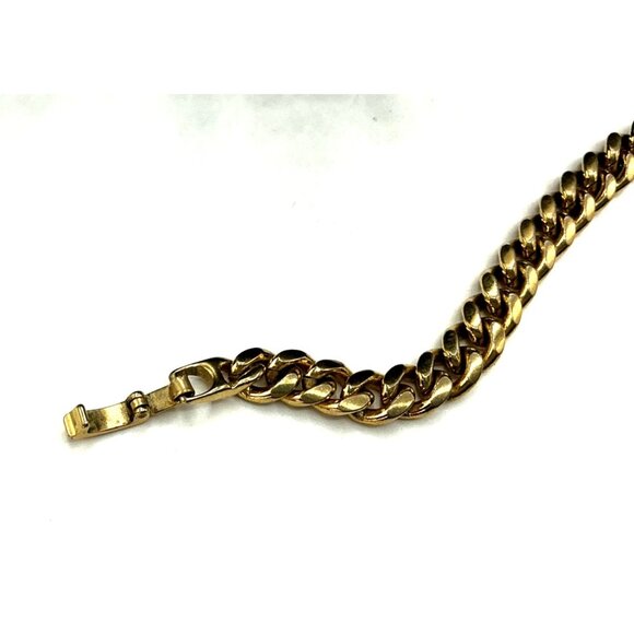 Gold-Tone Cuban Link Chain Bracelet 8" With Clasp Closure - Picture 5 of 6